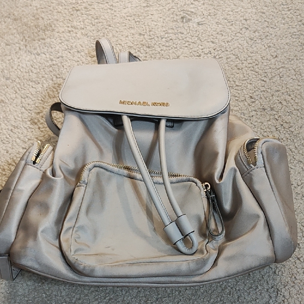 Michael Kors Silver Backpack